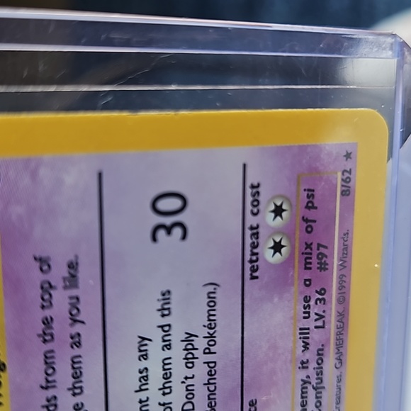POKEMON~1999 Holo Rare Hypno # 8/62 Fossil - Picture 3 of 8